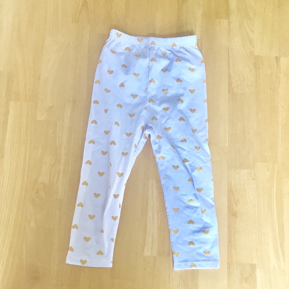 Girls gold heart leggings